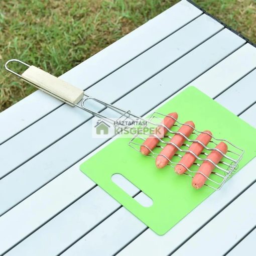 Perfect Home 12960 krómozott kolbászsütő grillrács 18cm x 8cm, azonnali kiszállítással - Háztartásikisgépek