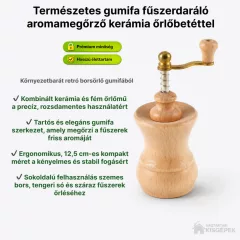 Perfect Home 14497 kézi borsdaráló retró kivitelben környezetbarát gumifából azonnali kiszolgálással a raktárunkból - Háztartásikisgépek