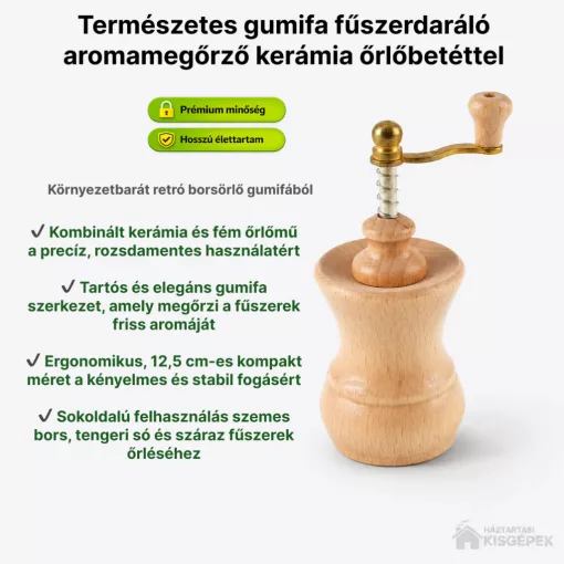 Perfect Home 14497 kézi borsdaráló retró kivitelben környezetbarát gumifából azonnali kiszolgálással a raktárunkból - Háztartásikisgépek