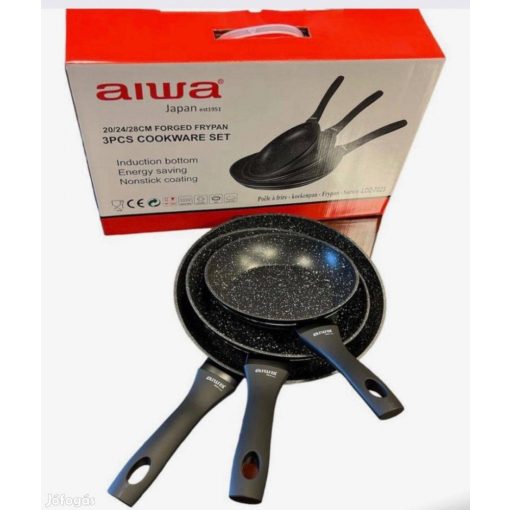 AIWA LOZ-7023 kovácsolt aluminium serpenyőszett 3 darabos