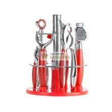 BACHMAYER BM-2601 KONYHAI KÉSZLET 6 DARABOS PIROS SZÍNBEN