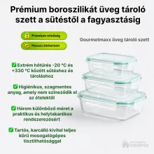 GourmetMaxx DS13755 6 darabos boroszilikát üveg tároló szett fedővel – Gyors szállítás saját raktárkészletről, előzetes rendelés nélkül is átvehető szaküzletünkben. - Háztartásikisgépek