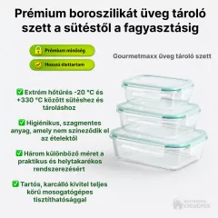 GourmetMaxx DS13755 6 darabos boroszilikát üveg tároló szett fedővel – Gyors szállítás saját raktárkészletről, előzetes rendelés nélkül is átvehető szaküzletünkben. - Háztartásikisgépek