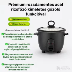 GourmetMaxx DS19178 elektromos rizsfőző és pároló – Gyors szállítás saját raktárkészletről, előzetes rendelés nélkül is átvehető szaküzletünkben. - Háztartásikisgépek