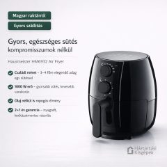 Hausmeister HM 6932 forrólevegős sütő - air fryer 2,5 literes azonnali kiszállítással saját raktárkészletből - Háztartásikisgépek