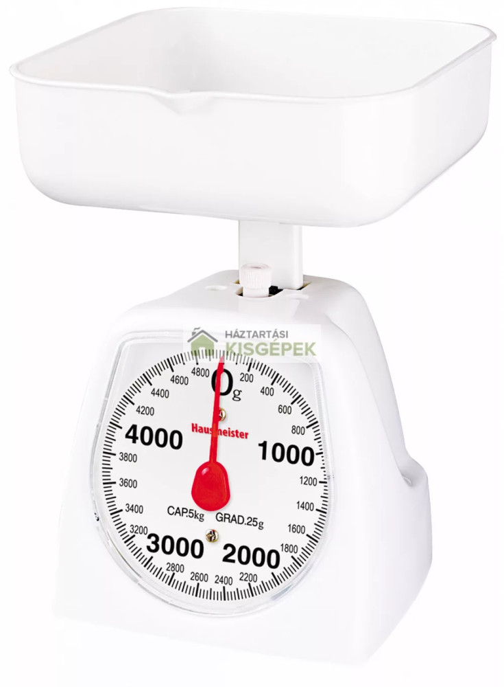 Image of HAUSMEISTER HM4406 MECHANIKUS KONYHAI MÉRLEG 5 kg-ig FEHÉR