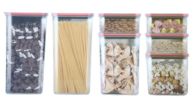 Image of NEOFLAM SMART SEAL 7 DARABOS TÁROLÓ DOBOZ SZETT ZÁRHATÓ TETŐVEL TÉGLALAP