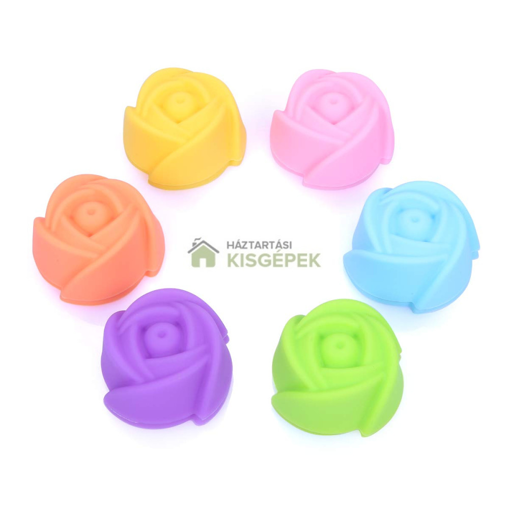 Image of NICO Szilikon Rózsaalakú Sütőforma ⌀ 8 cm Vegyes Szinekben 5 db/cs
